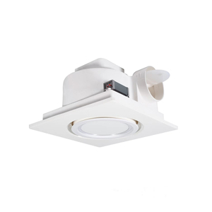 Ventilador de ventilaci&oacute;n ultrasilencioso para ba&ntilde;o cuadrado de pl&aacute;stico silencioso de 8 pulgadas con luz LED, extractor de aire montado en el techo